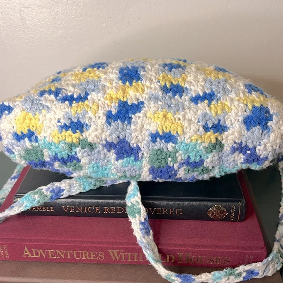 Multicolored Crochet 100% Cotton Crossbody Bag - Picture 4 of 9